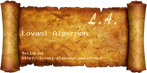 Lovasi Algernon névjegykártya